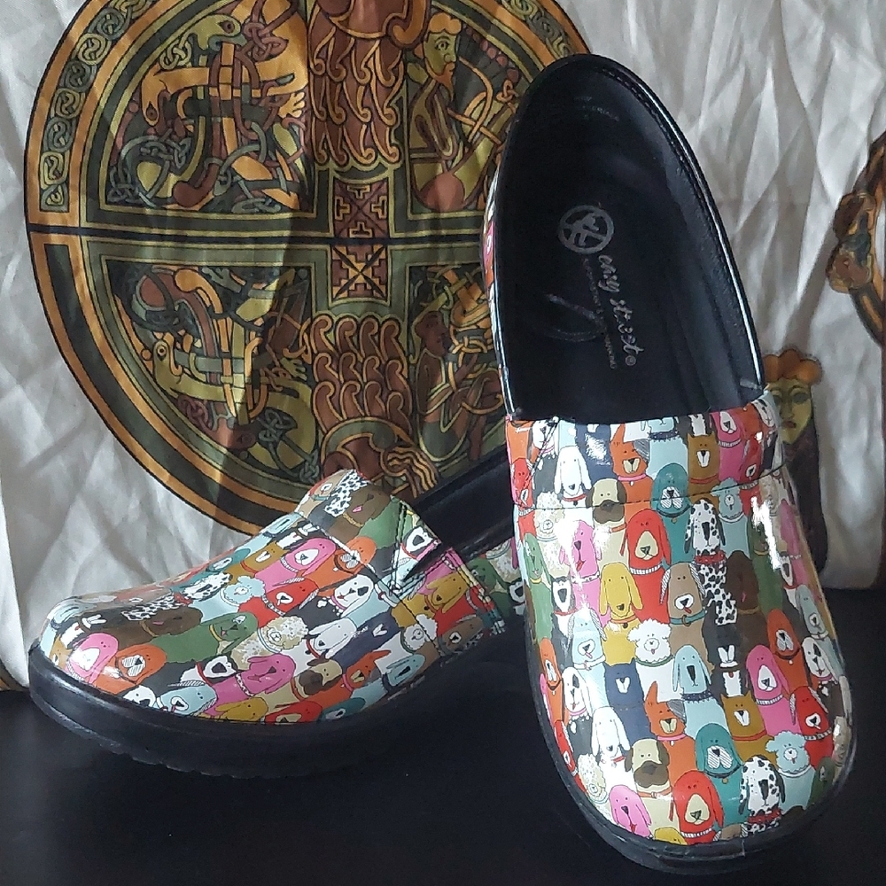 Easy Street Colorful Clogs with Playful Ghost Design